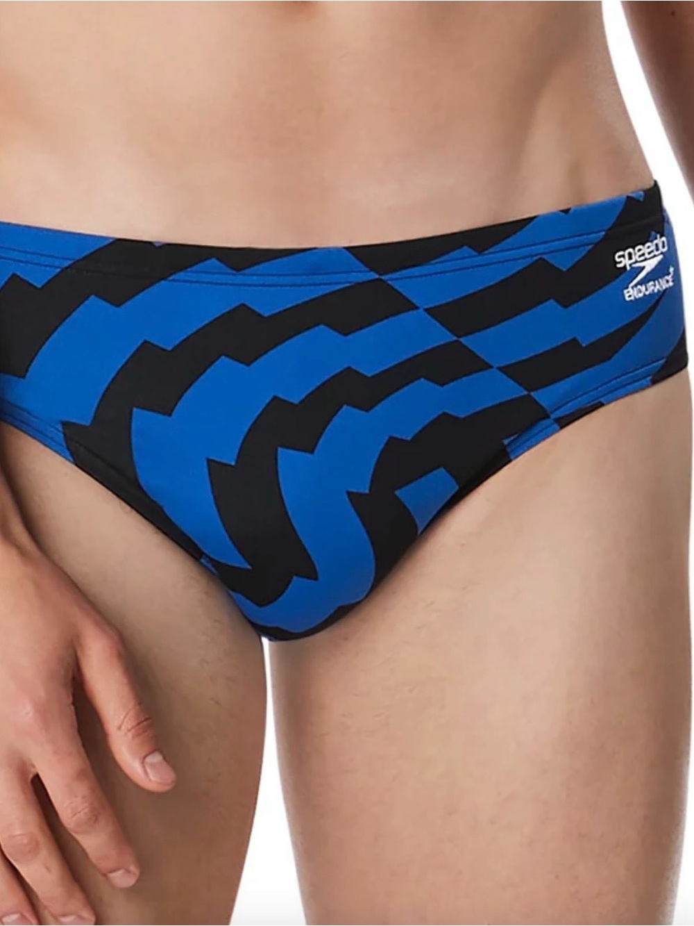 Vortex Maze Speedo Blue and Black Geometric Swim Brief